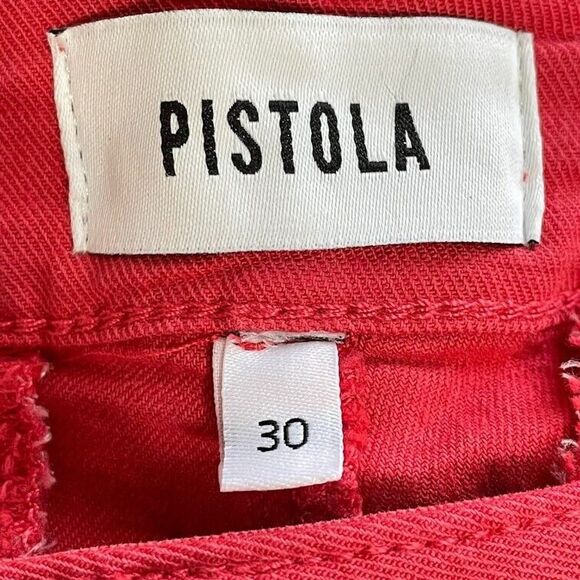 Pistola Womens Jeans Pink High Rise Utility Crop Straight Super Stretch Size 30 - Picture 11 of 16